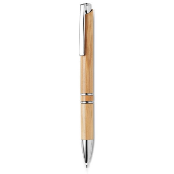 Guľôčkové pero z bambusu (modrá náplň), wood – Obrázok 2