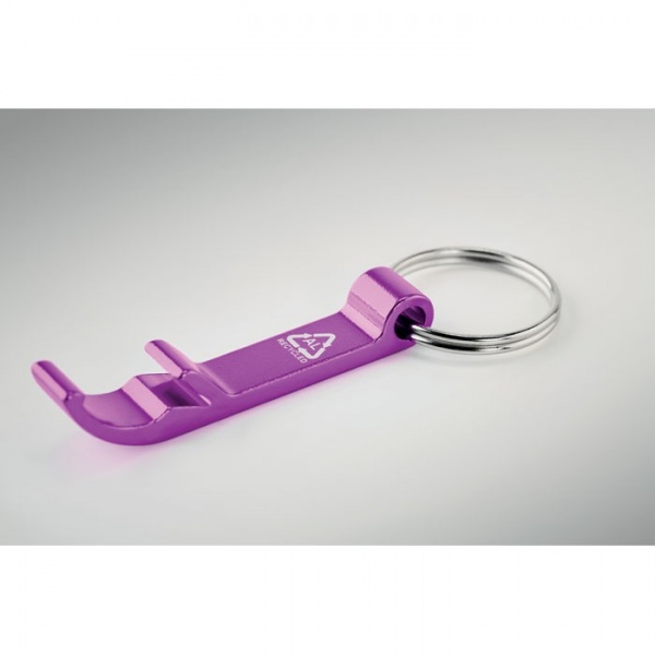 Recyklovaná hliníková kľúčenka, violet – Obrázok 4