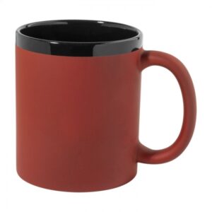 Keramický pogumovaný hrnček (300 ml), Red