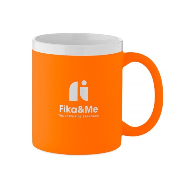 Matný keramický hrnček (300 ml) na laser, Neon Orange – Obrázok 2