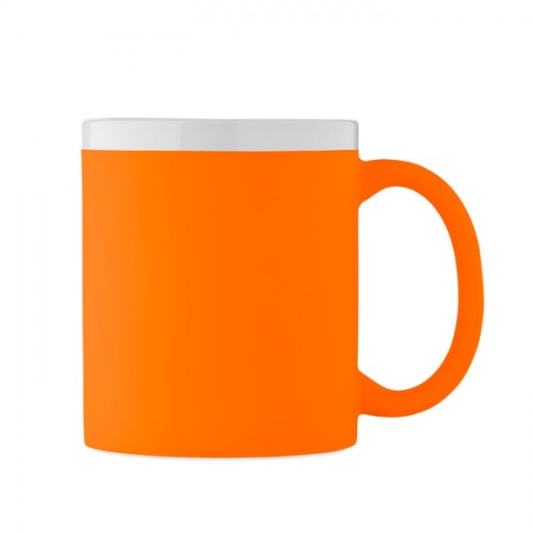 Matný keramický hrnček (300 ml) na laser, Neon Orange – Obrázok 4