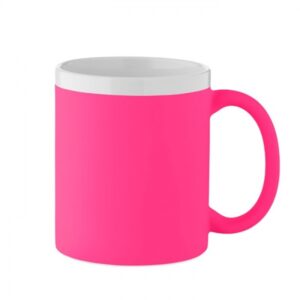 Matný keramický hrnček (300 ml) na laser, neon fuchsia