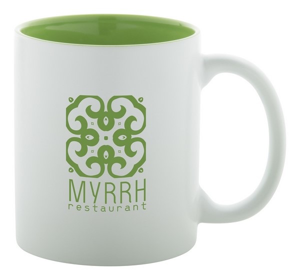Hrnček, 350ml , White/Lime Green
