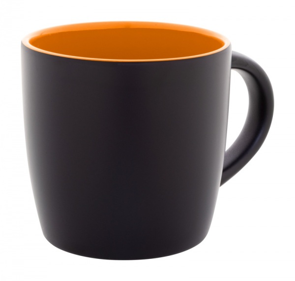 Čierny keramický hrnček (300 ml) pre gravír , Orange – Obrázok 2