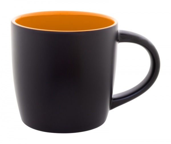 Čierny keramický hrnček (300 ml) pre gravír , Orange – Obrázok 3