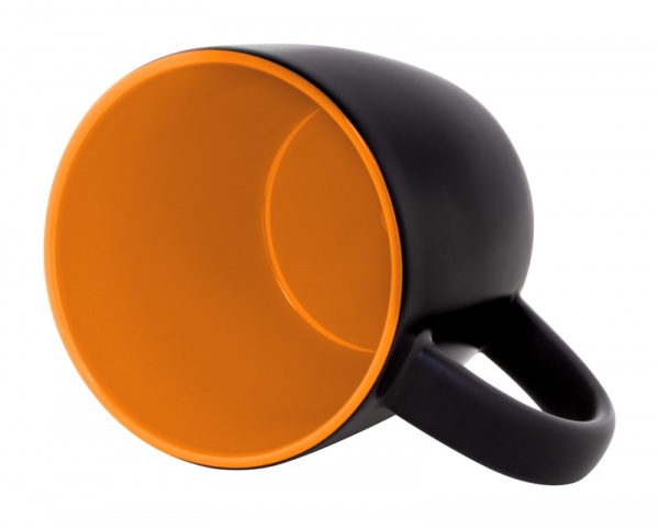 Čierny keramický hrnček (300 ml) pre gravír , Orange – Obrázok 4
