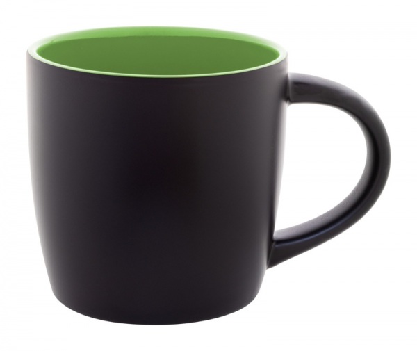 Čierny keramický hrnček (300 ml) pre gravír , Green – Obrázok 2