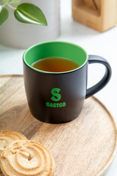 Čierny keramický hrnček (300 ml) pre gravír , Green – Obrázok 6