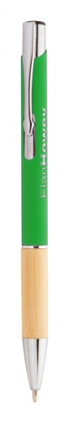 Hliníkové pogumované guľôčkové pero , Green
