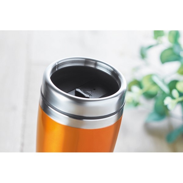Cestovný pohár, dvojstenný (400 ml), Orange – P813.625 – detail 3