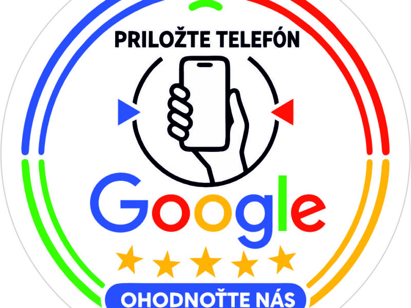 Samolepka Ohodnoťte nás na Google – dizajn Google 04 s NFC