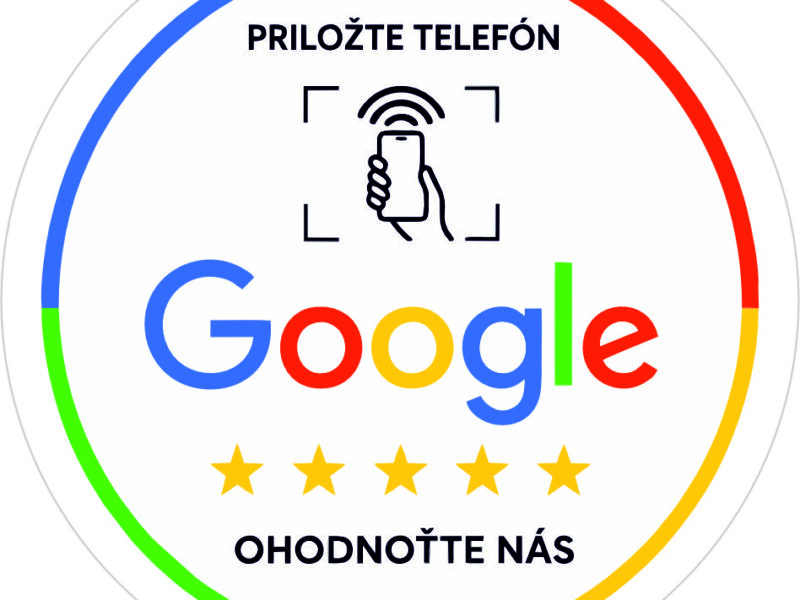Samolepka Ohodnoťte nás na Google – dizajn Google 06 s NFC