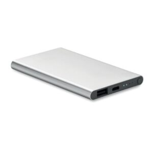 Hliníková powerbanka 4000 mAh, Dull silver – P461.942