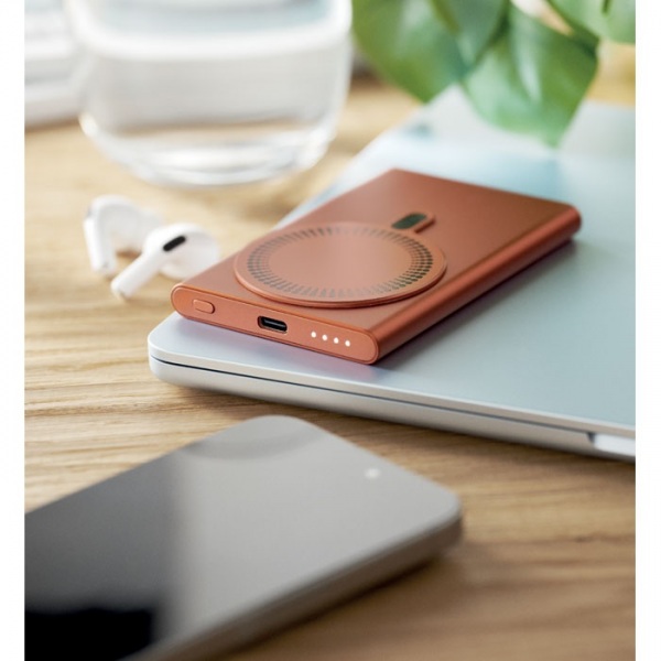 Magnetická powerbanka 5000mAh/15W, Orange – P464.678 – detail 1