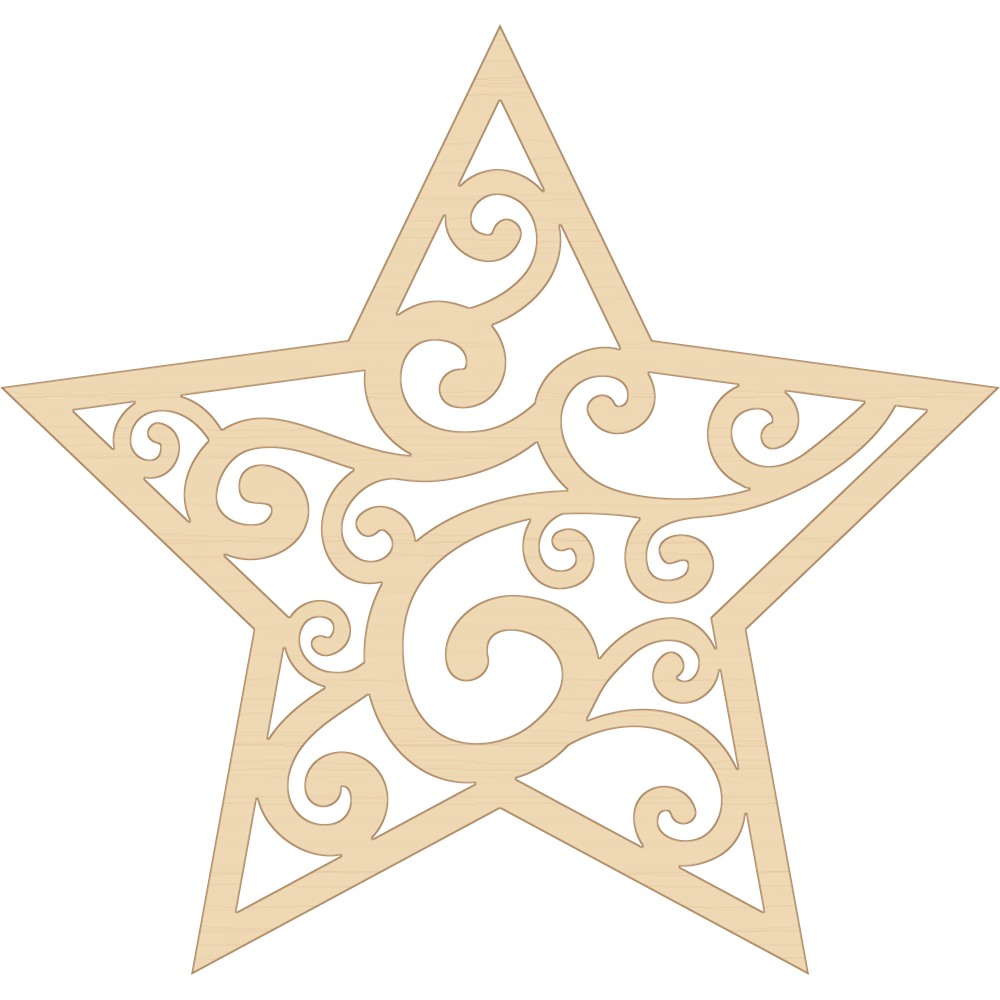 Ornamentálna hviezda - Drevená vianočná ozdoba