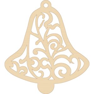 Drevená vianočná ozdoba – Ornamentálny zvonček, katalógové číslo VO-119