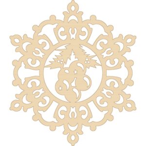 Drevená vianočná ozdoba – Ornamentálna vločka, katalógové číslo VO-182