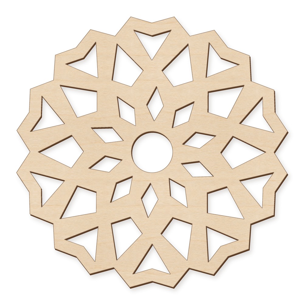 Drevená vianočná ozdoba – Geometrická vločka, katalógové číslo VO-196