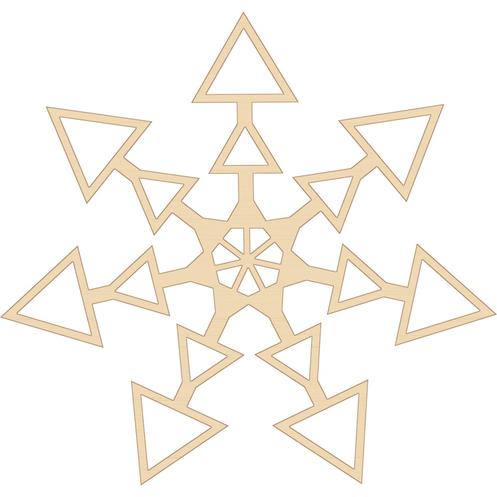 Geometrická vločka - Drevená vianočná ozdoba