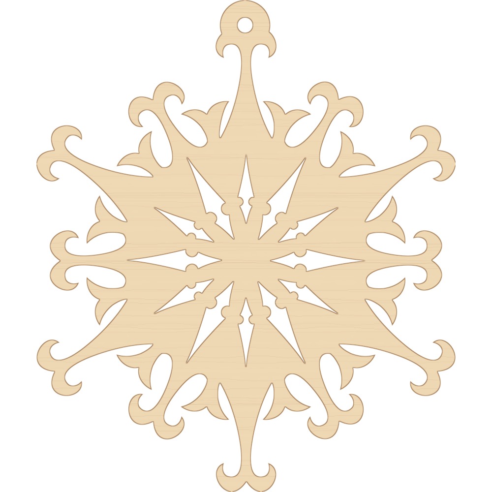 Ornamentálna vločka - Drevená vianočná ozdoba